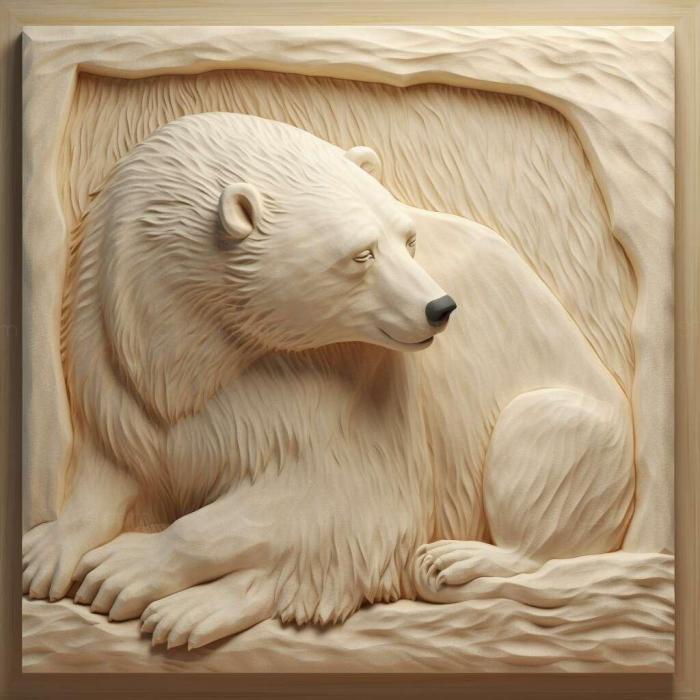 Nature and animals (st polar bear 3, NATURE_3723) 3D models for cnc